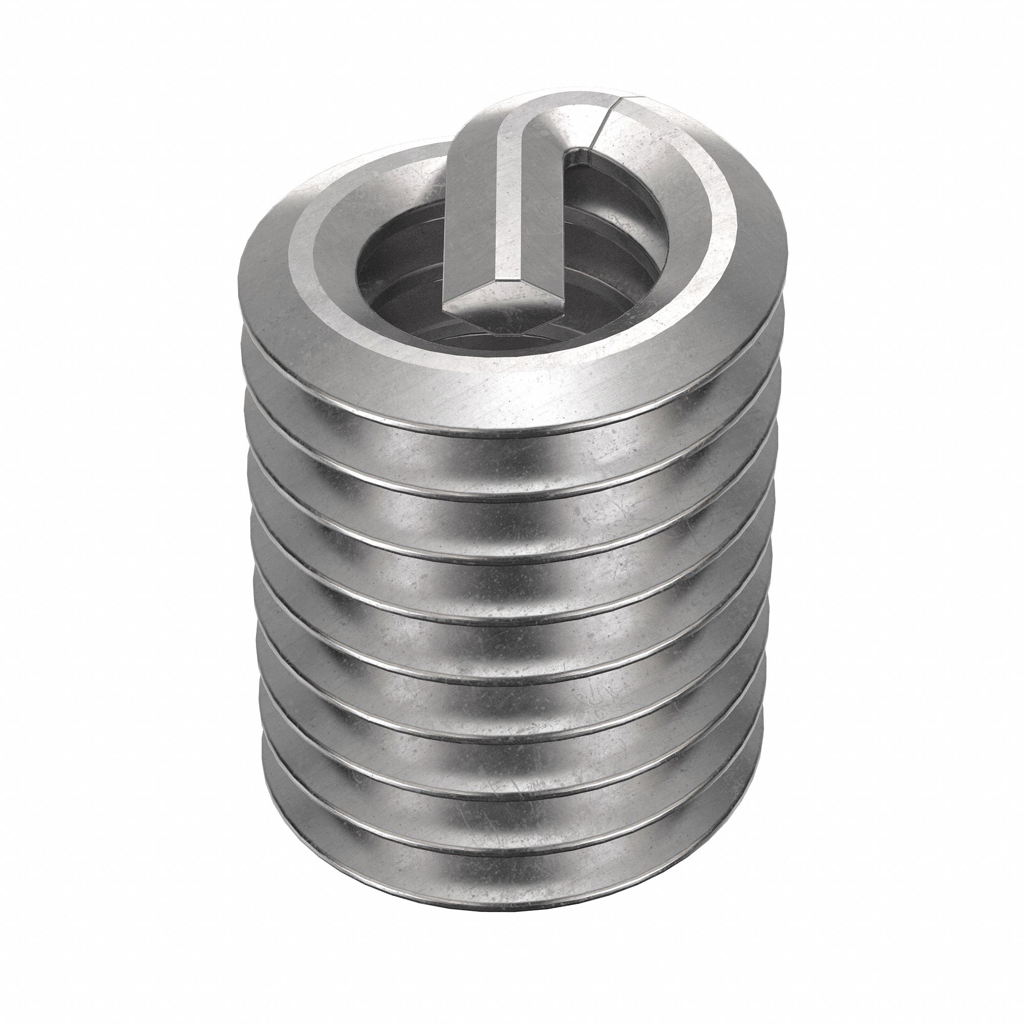 Helical Insert: Tanged Tang Style, Screw-Locking, #5-40 Thread Size, Plain, 10 PK