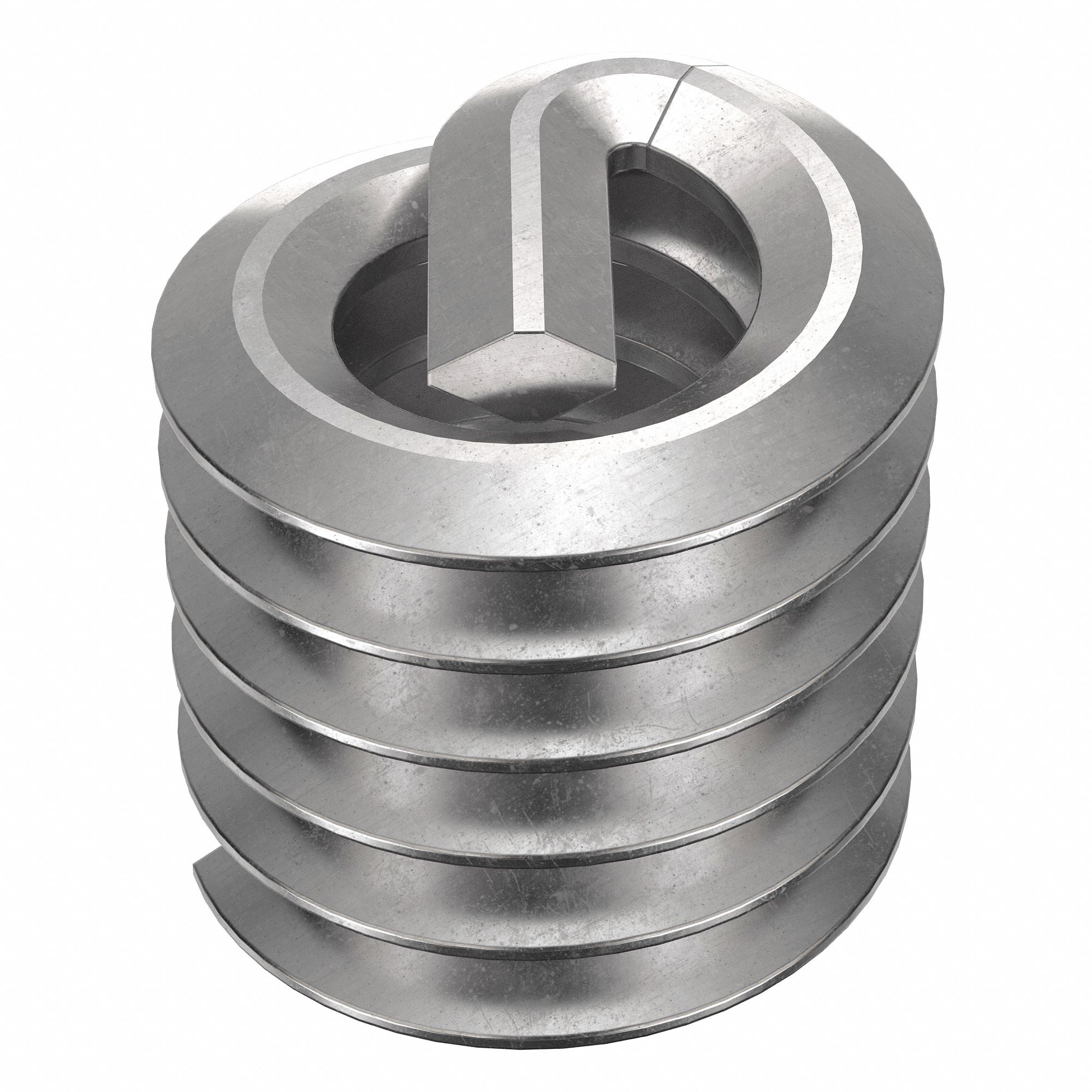 Helical Insert: Tanged Tang Style, Screw-Locking, #6-32 Thread Size, Plain, 10 PK