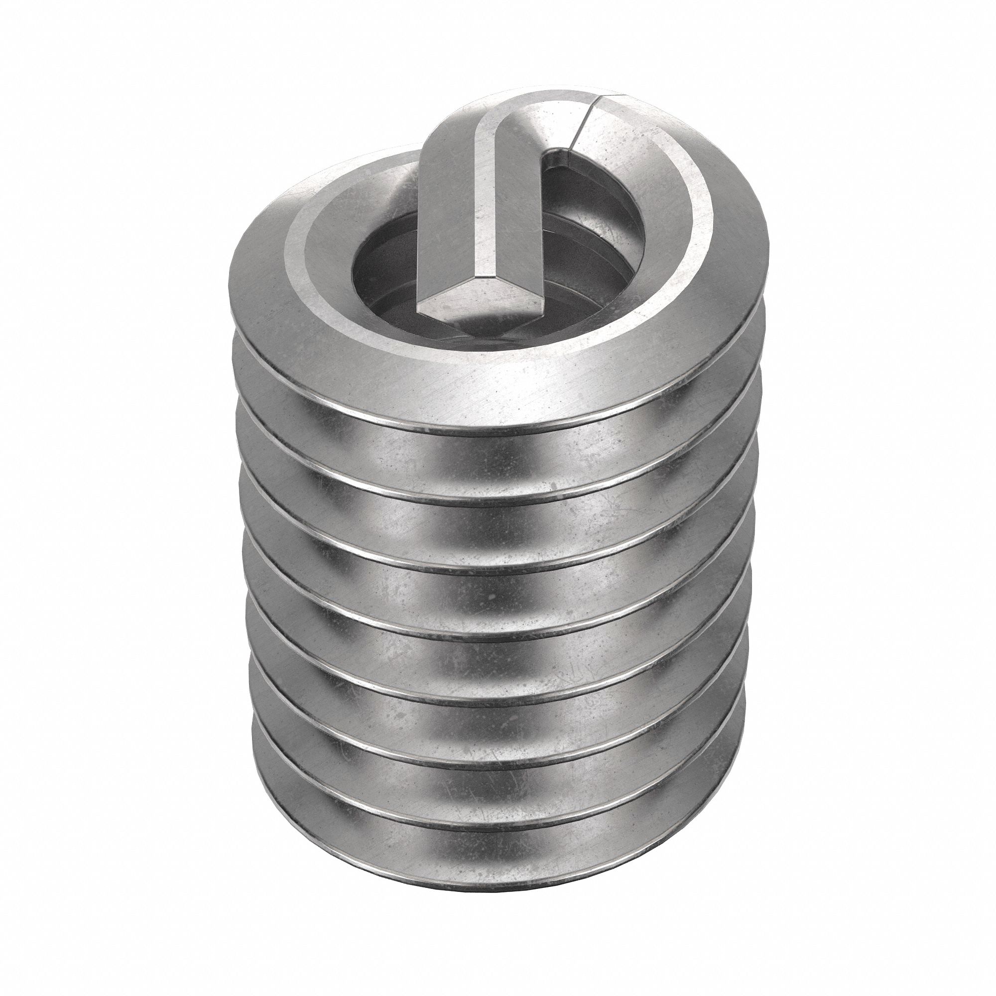 Helical Insert: Tanged Tang Style, Screw-Locking, #6-32 Thread Size, Plain, 10 PK