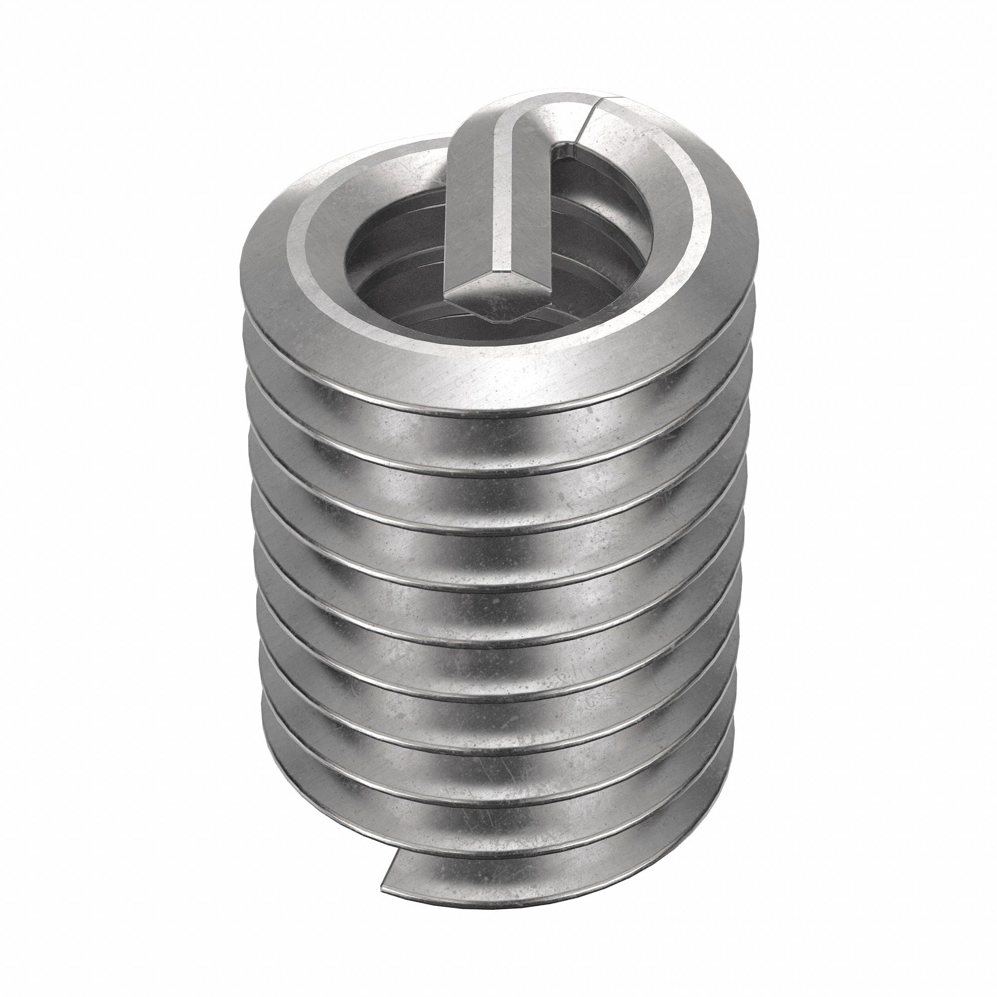 Helical Insert: Tanged Tang Style, Screw-Locking, #8-32 Thread Size, Plain, 10 PK