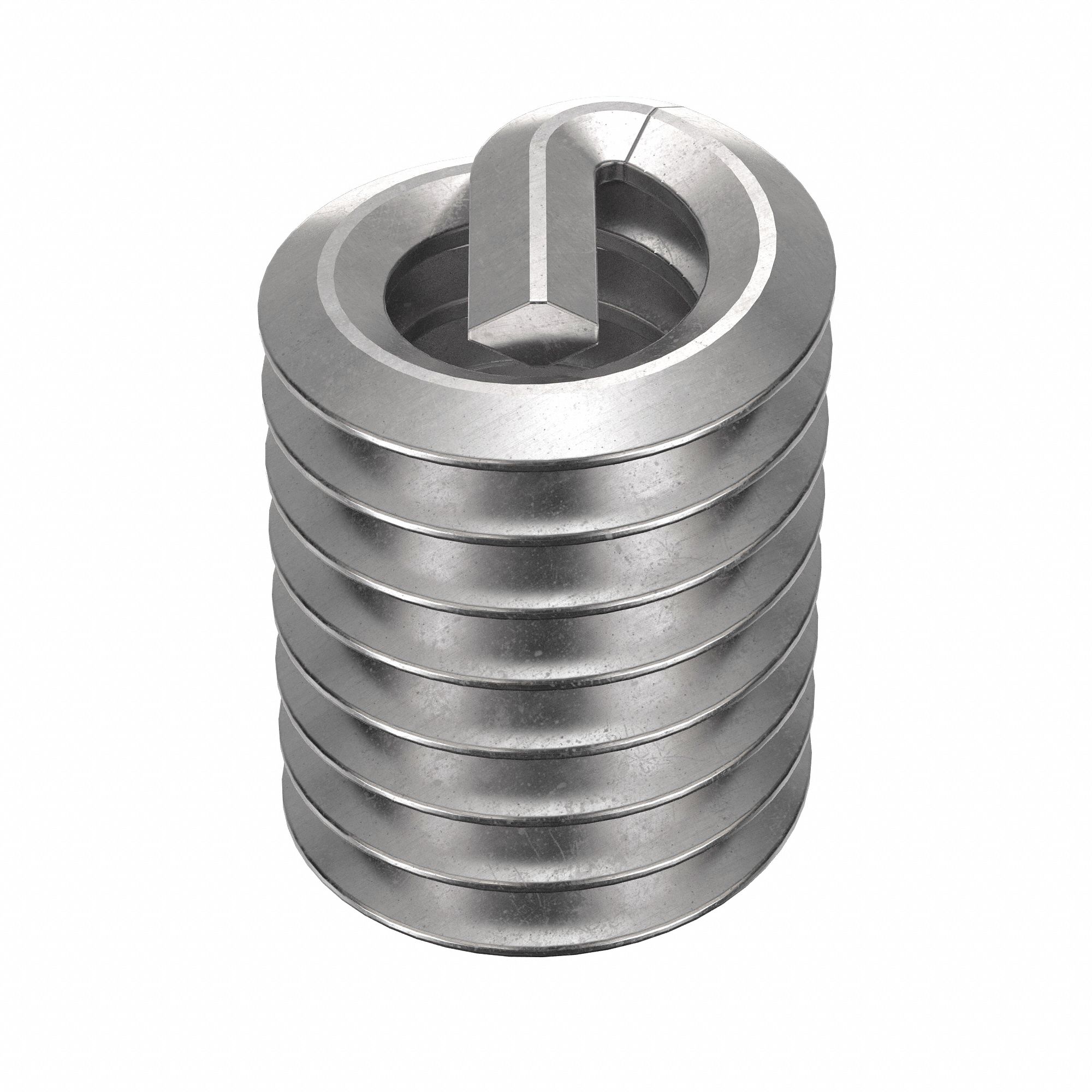 Helical Insert: Tanged Tang Style, Screw-Locking, #10-24 Thread Size, Plain, 10 PK