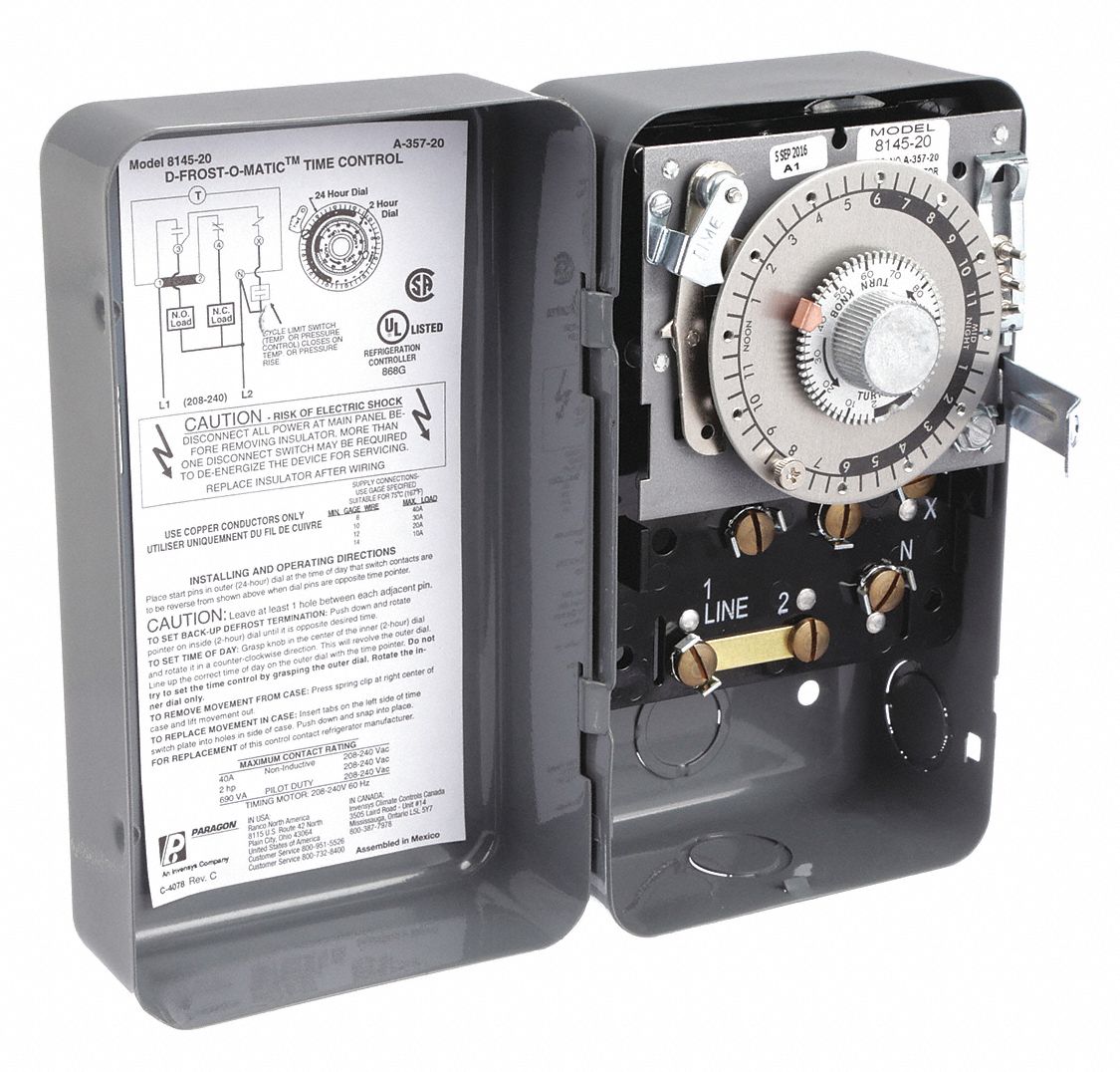 PARAGON Defrost Timer Control: 208/240V AC, 4 to 110, 2 min Increments ...