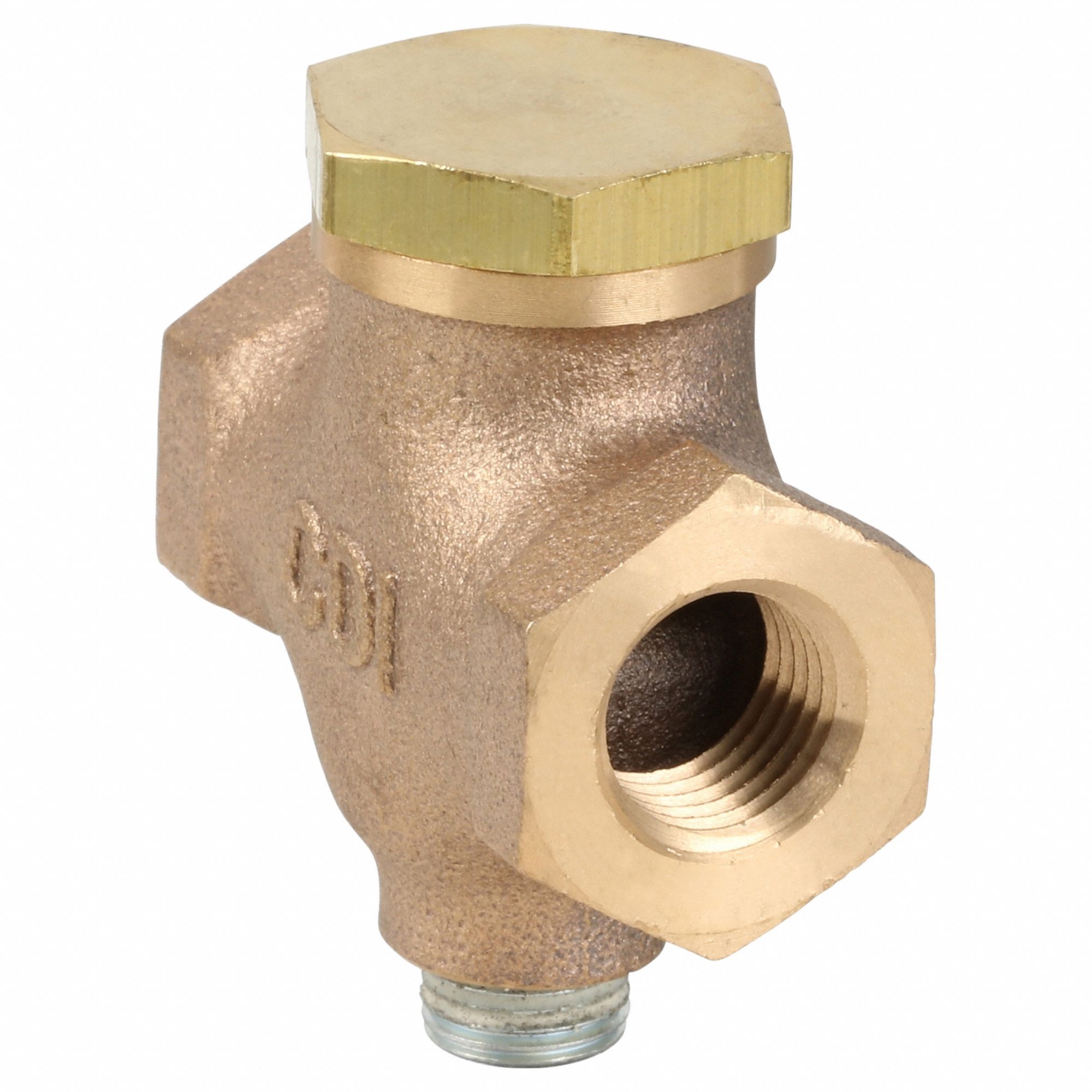 CHECK VALVE, AIR, BRASS, 1/4 IN NPT THREAD, 1/4 IN (F)NPT THREAD, 250 PSI MAXIMUM PRESSURE