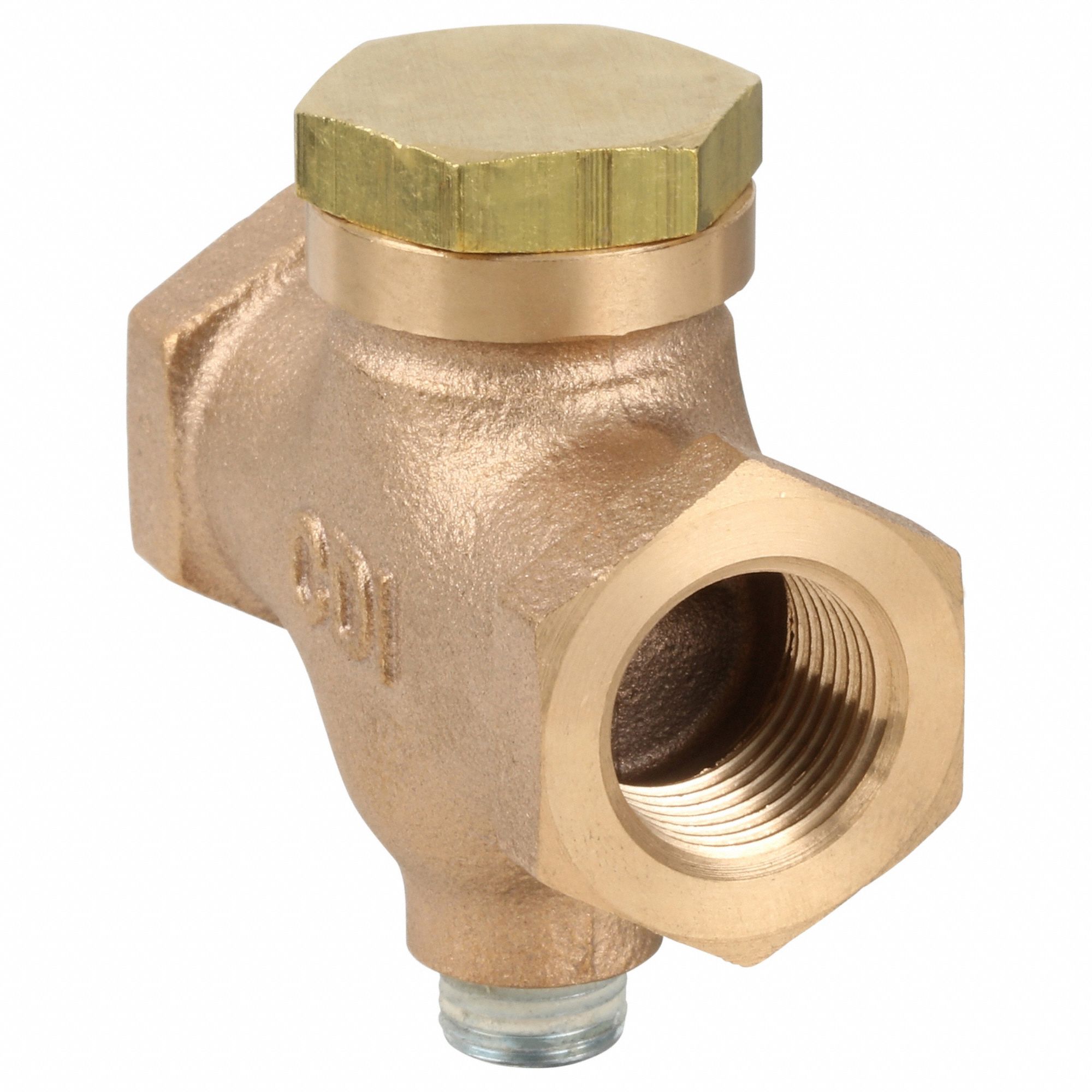 CHECK VALVE, AIR, BRASS, 3/8 IN (F)NPT THREAD, 3/8 IN (F)NPT THREAD, 250 PSI MAXIMUM PRESSURE