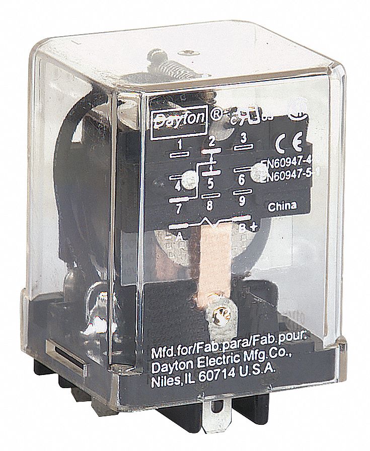 Dayton DPDT Flat Relay 5X8370-10 Amp 24 Volt AC Grainger Part 5X837 