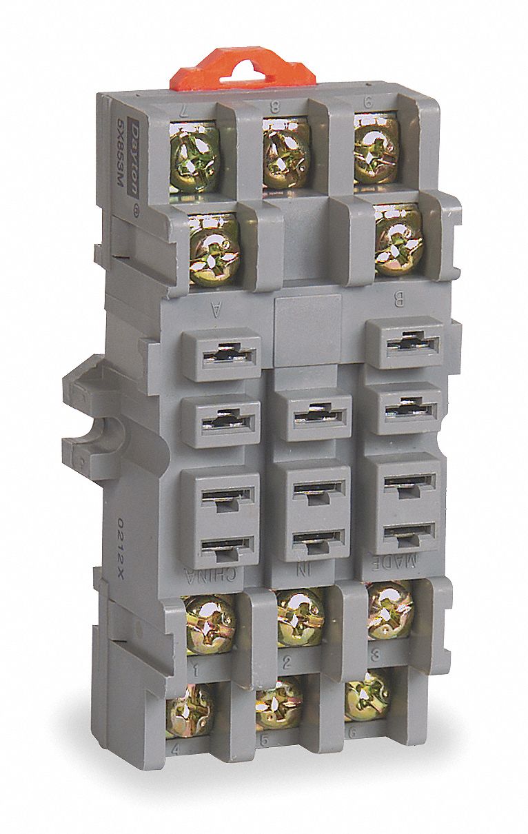 RELAY SOCKET, 15 A RATING, DIN-RAIL AND SURFACE SOCKET MOUNTING, 11 PINS, C SOCKET, ELEVATOR