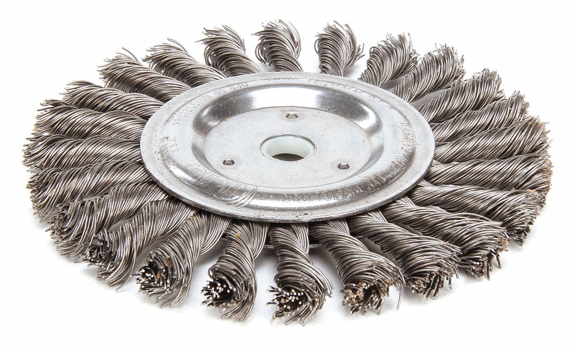 WEILER 6 in Twisted Wire Wheel Brush, Arbor Hole Mounting, 0.023 in