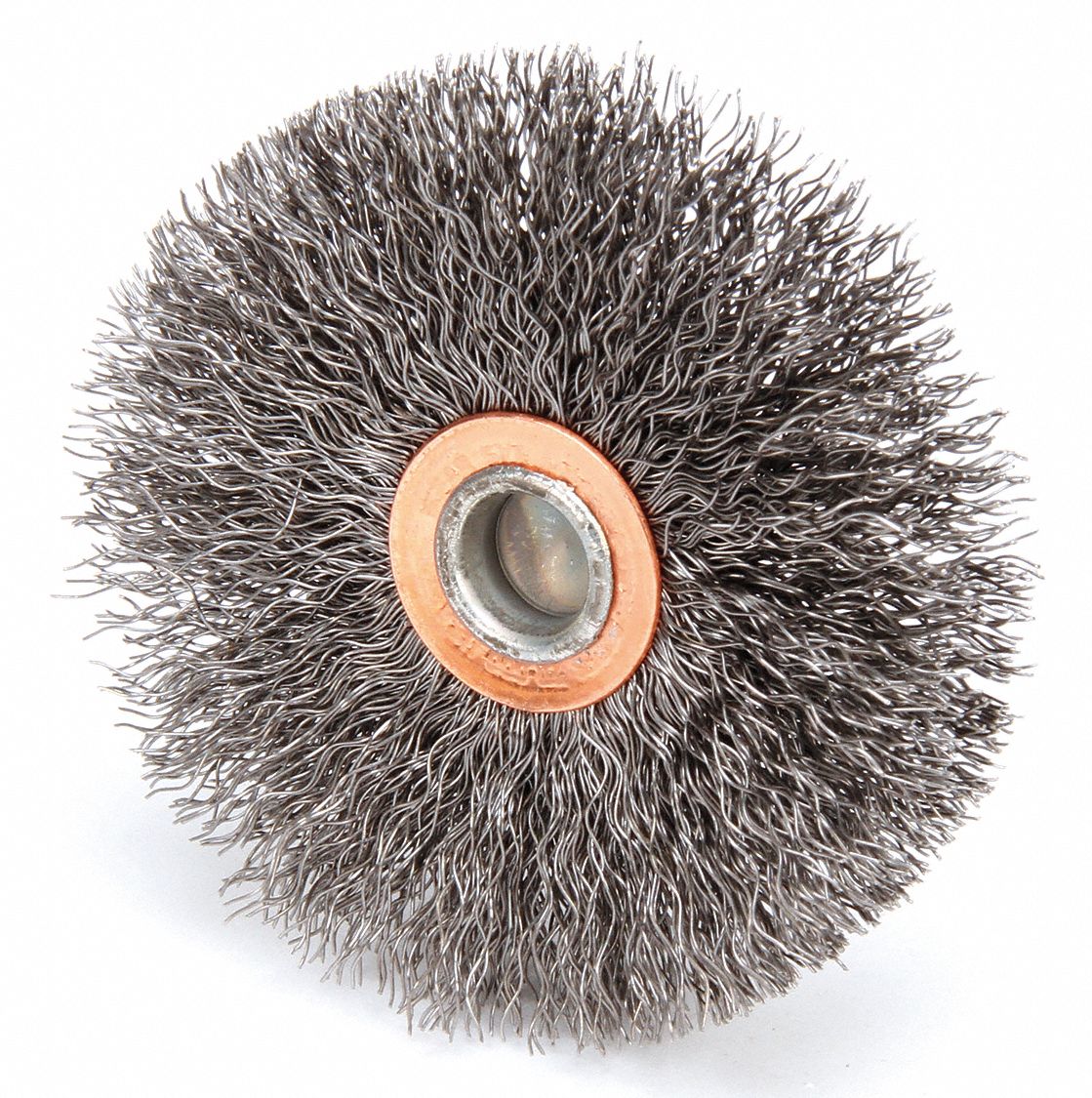 WEILER 3 in Crimped Wire Wheel Brush, Shank Mounting, 0.012 in Wire Dia