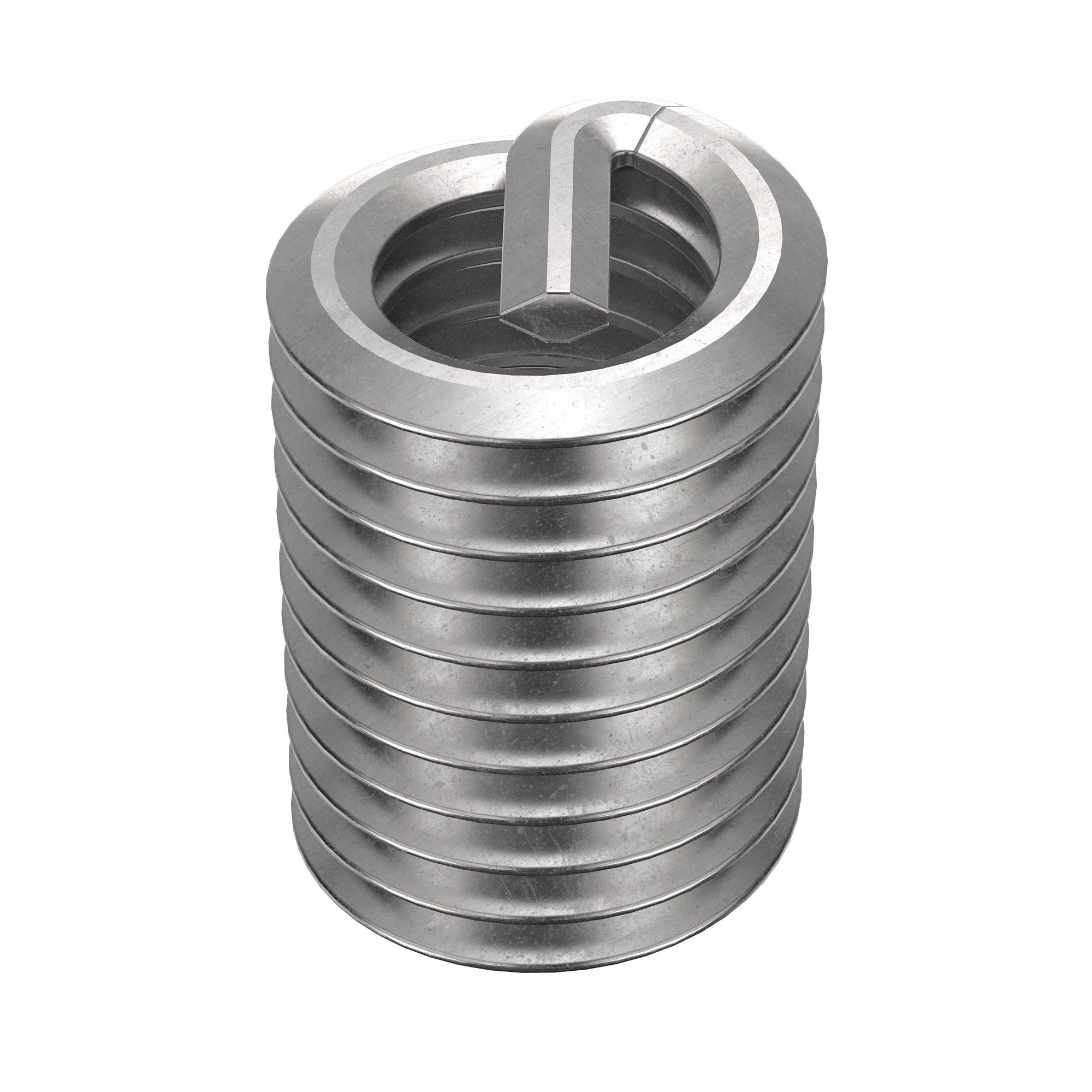 Helical Insert: Tanged Tang Style, Screw-Locking, M6-1.00 Thread Size, Plain, 10 PK