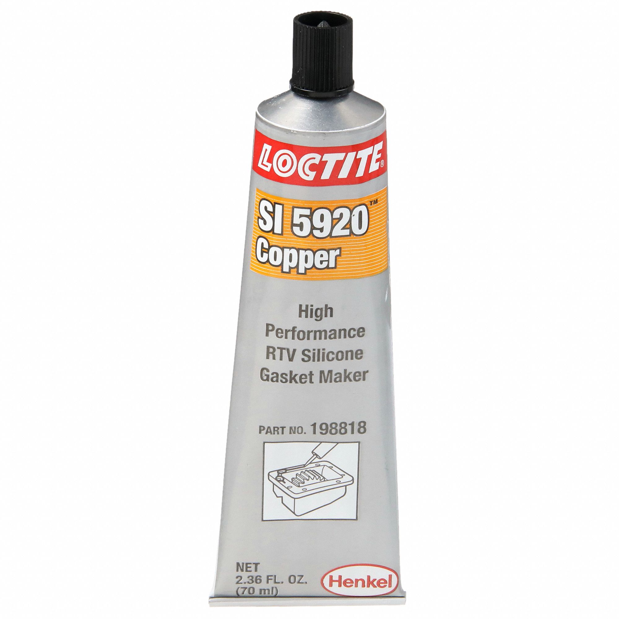 RTV GASKET MAKER, SI 5920, 2.37 FL OZ, TUBE, COPPER, HIGH-TEMPERATURE RESISTANT