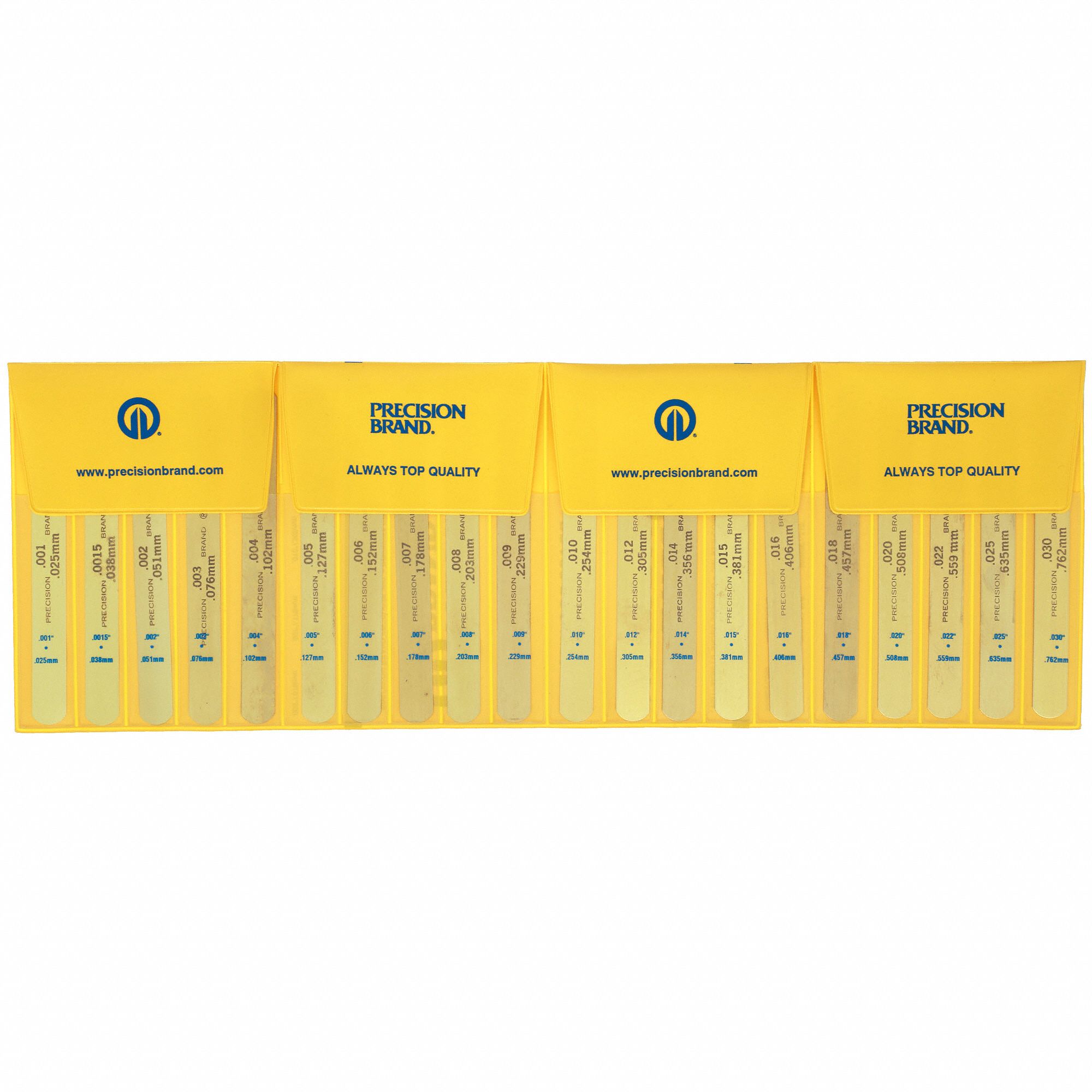 PRECISION BRAND Feeler Gauge Set Inch/Metric, 20 Feeler Blades, 0.001