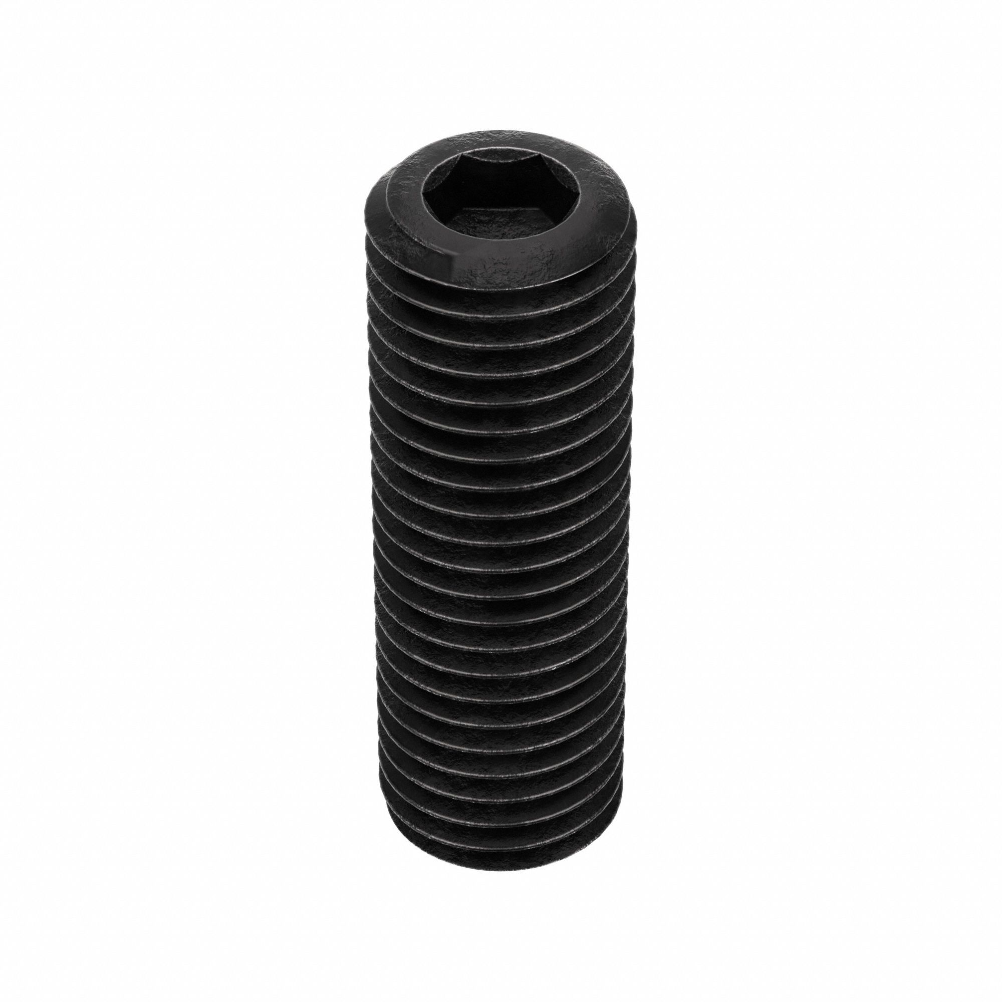Socket Set Screw: 5/16"-24 Thread Size, 1 in Overall Lg, Cup pt, Alloy Steel, Black Oxide, 100 PK