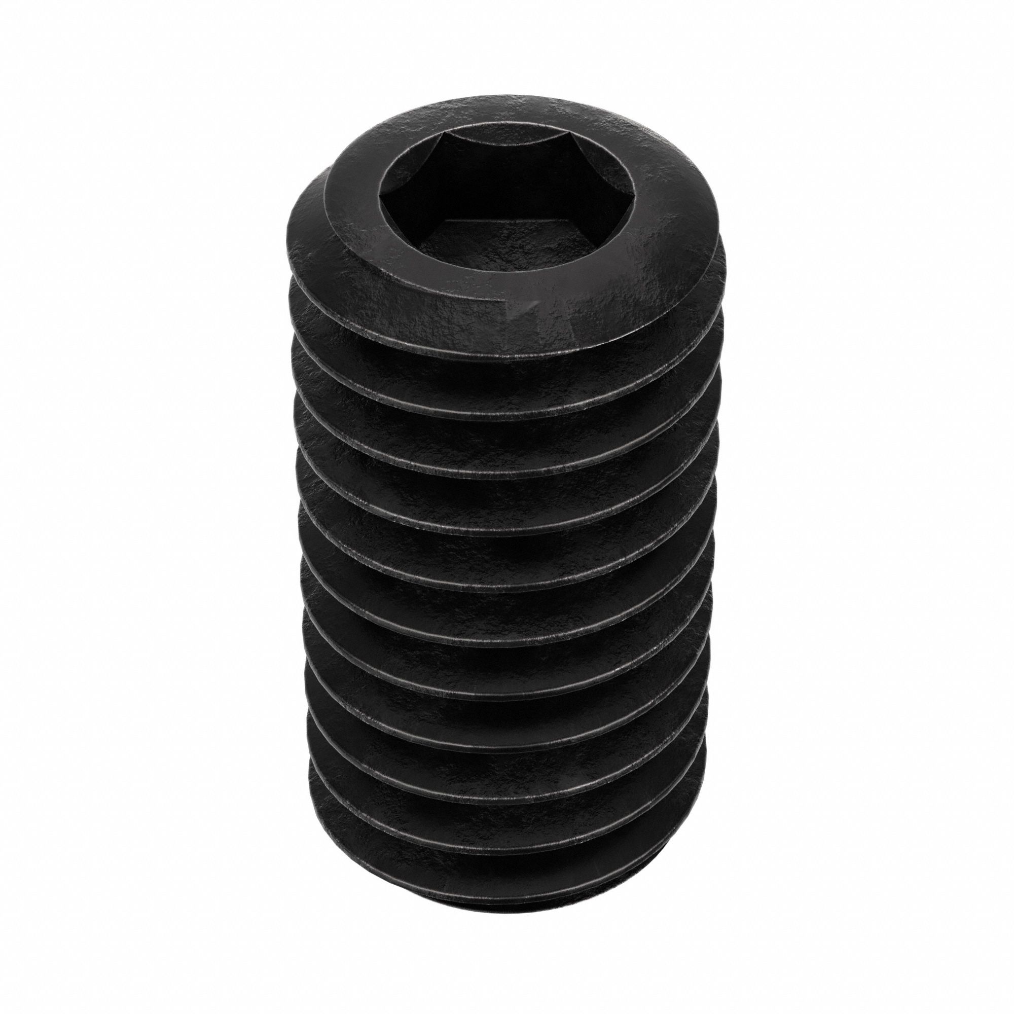 Socket Set Screw: 3/8"-16 Thread Size, 3/4 in Overall Lg, Cup pt, Alloy Steel, Black Oxide, 100 PK