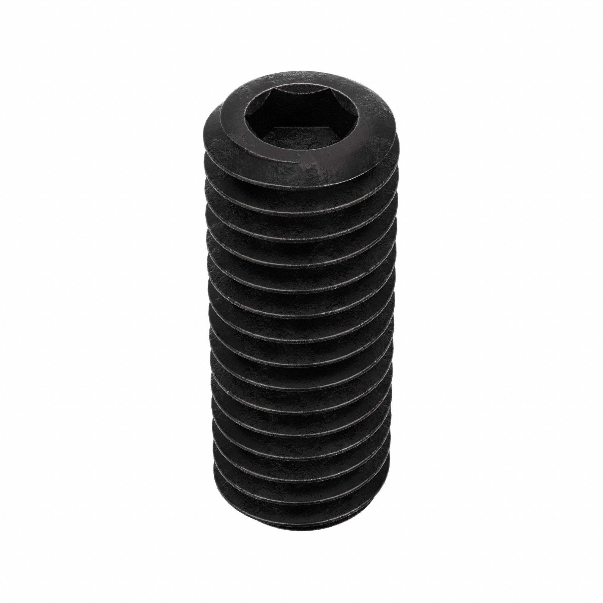 Socket Set Screw: 3/8"-16 Thread Size, 1 in Overall Lg, Cup pt, Alloy Steel, Black Oxide, 100 PK
