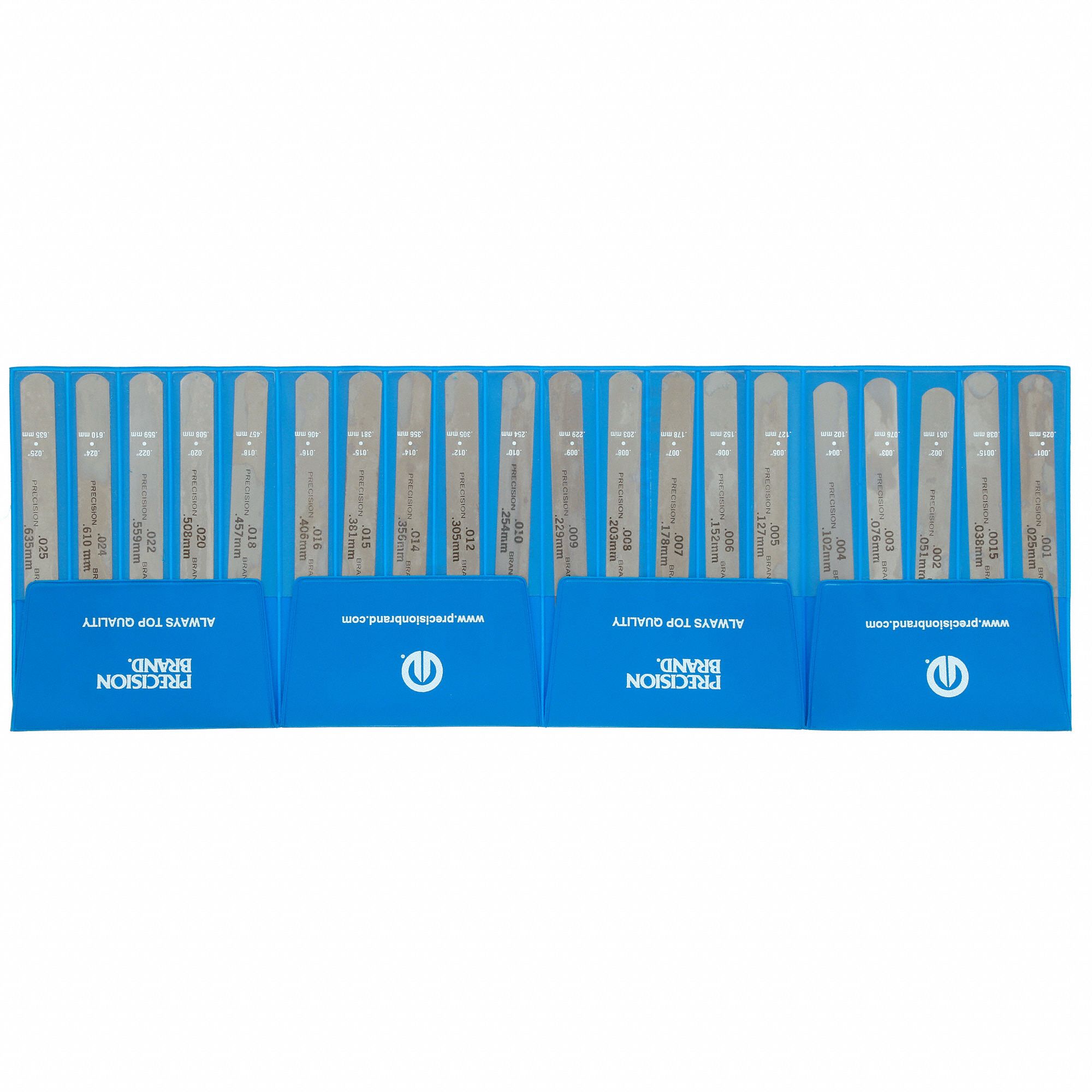 PRECISION BRAND Feeler Gauge Set Inch/Metric, 20 Feeler Blades, 0.001