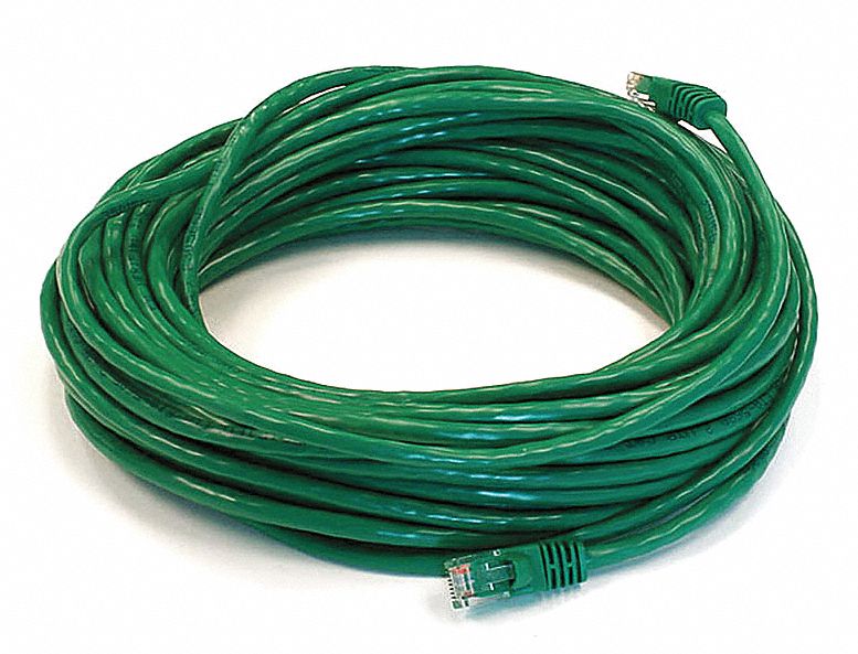 VOICE AND DATA PATCH CORD, ROUND, 24 AWG, GREEN, 2324, 50 FT OVERALL L, 6, UNSHIELDED