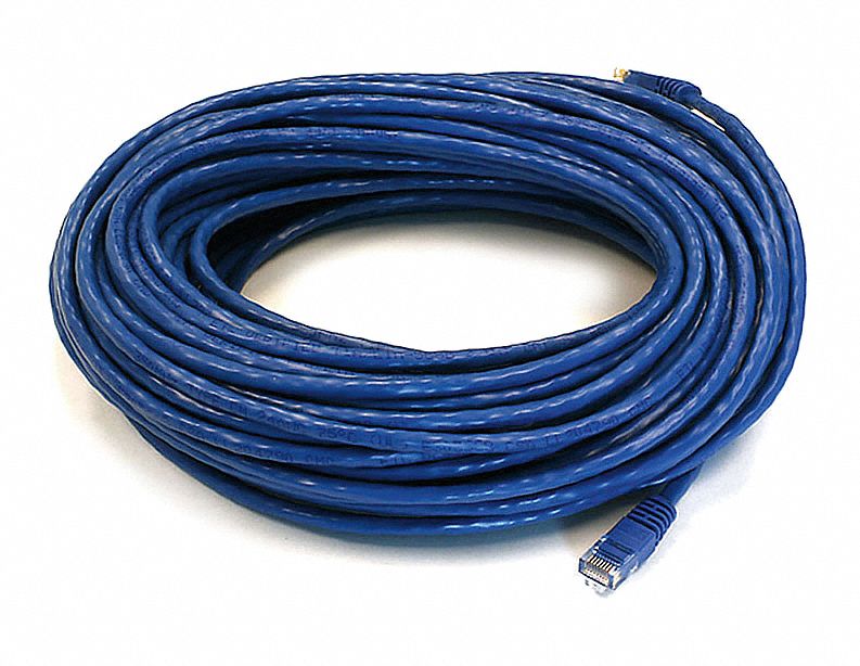 VOICE AND DATA PATCH CORD, ROUND, 24 AWG, BLUE, 5027, 75 FT OVERALL L, 6, UNSHIELDED, PVC