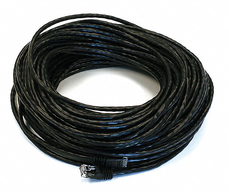 VOICE AND DATA PATCH CORD, ROUND, 24 AWG, BLACK, 2329, 100 FT OVERALL L, 6, UNSHIELDED