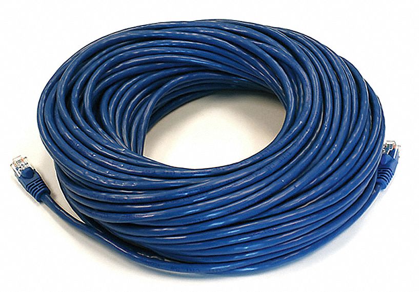 VOICE AND DATA PATCH CORD, ROUND, 24 AWG, BLUE, 2119, 100 FT OVERALL L, 6, UNSHIELDED