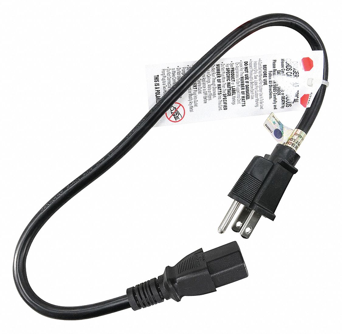GRAINGER APPROVED Power Cord, 14 AWG, Number of Conductors 3, PVC