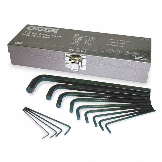 Long LShaped Hex Key Set, Number of Pieces 13 Grainger
