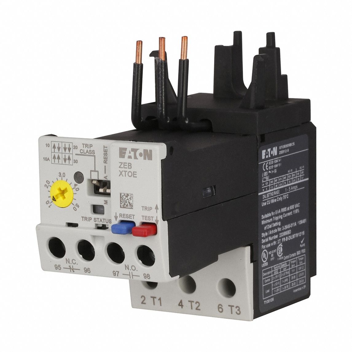Overload Relay: Electronic Protection, 3 Poles, 1NO/1NC, Phase Loss Sensitivity, Frame Size B