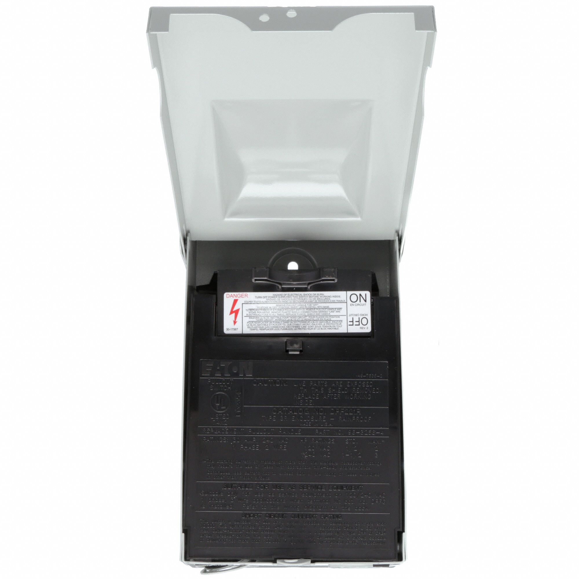 EATON Fusible Air Conditioning Disconnect Switch, Metallic, Galvanized