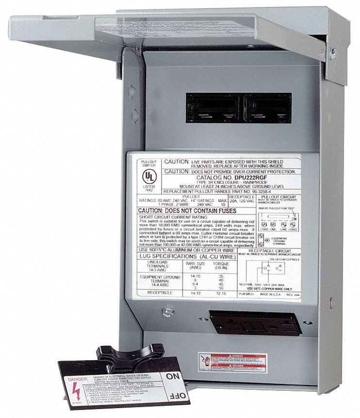 Air Cond Disconnct Swtch Nonmetallic 60A