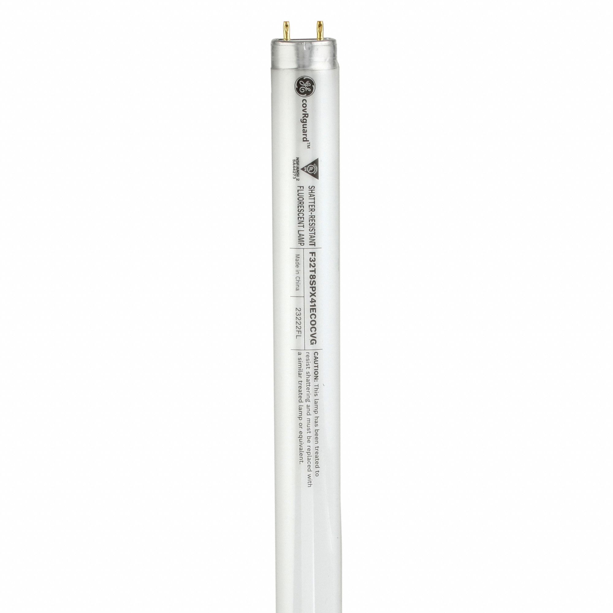 Linear Fluorescent Bulb: 4 ft Nominal Lg, T8, 32 W Watt, 4100K, 2, 860 lm Light Output