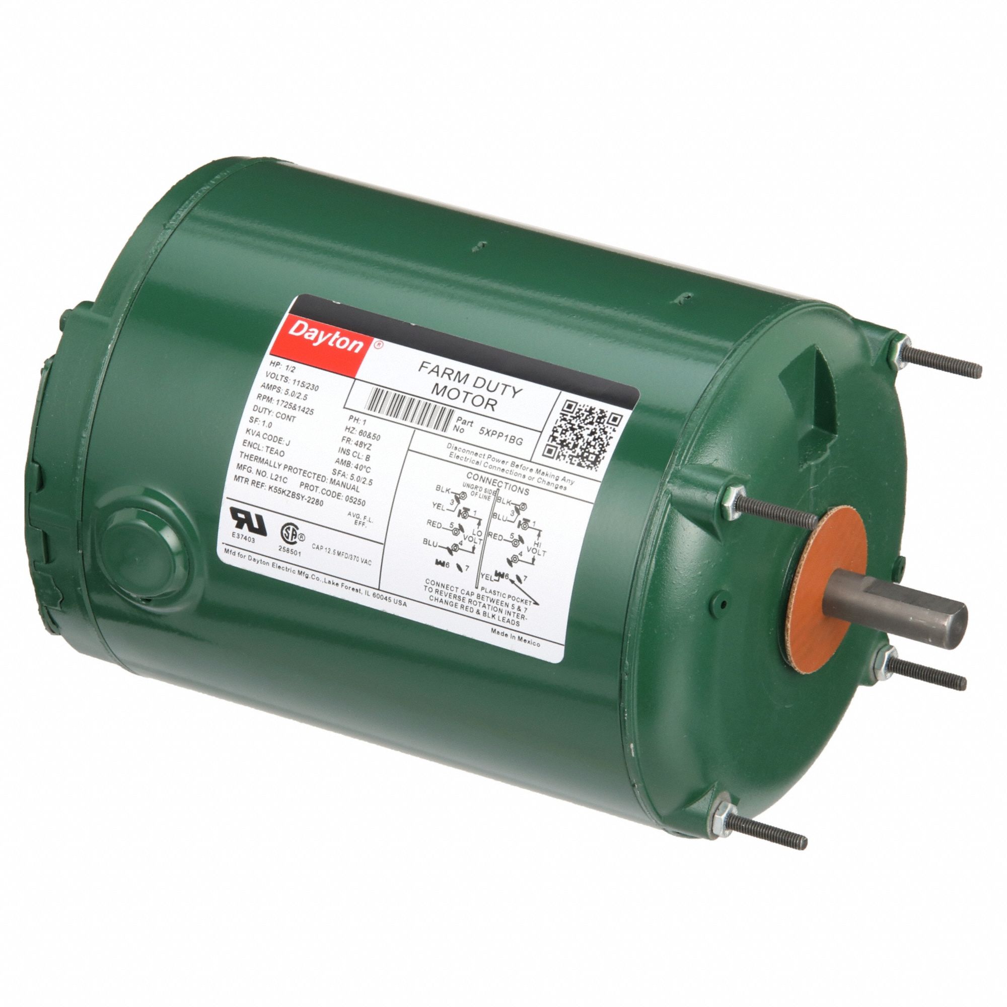 FD MOTOR,PSC,1/2 HP,1725,115/230