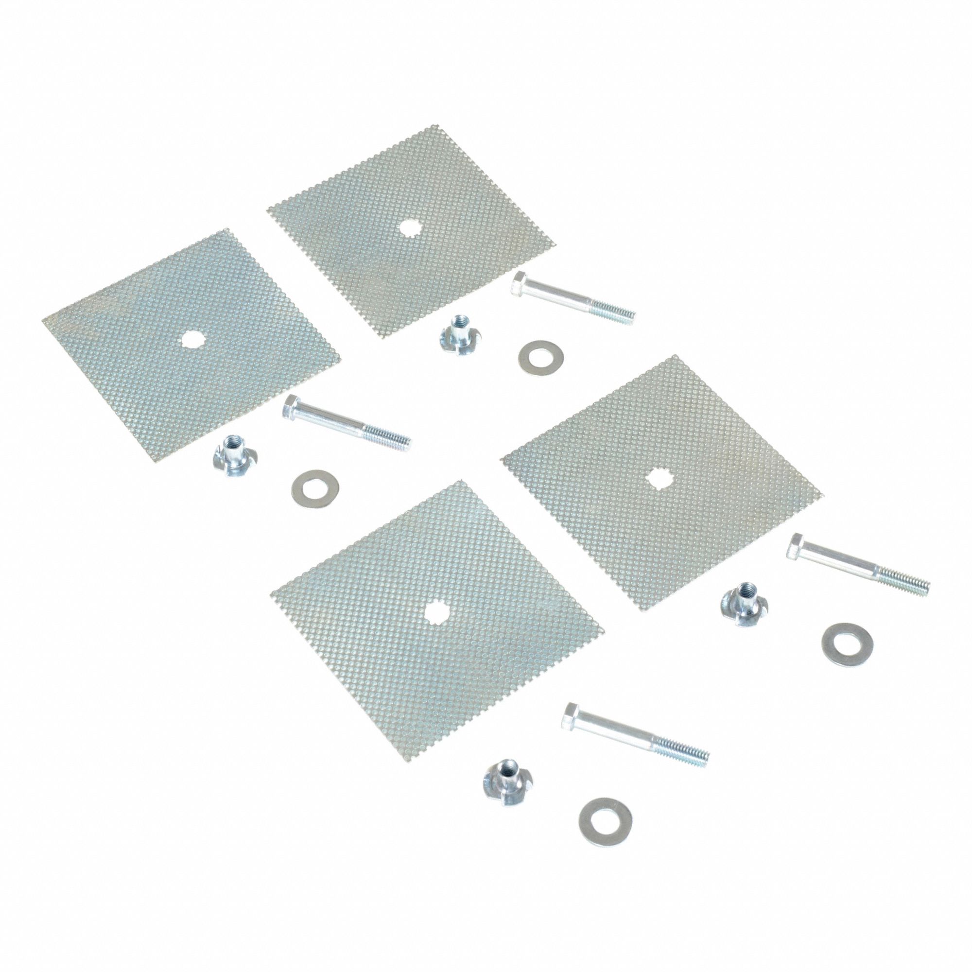 Stainless Steel/Steel, For 96 in L Car Stops, Parking Curb Glue Down Kit 5XPR4CSGD4 Grainger