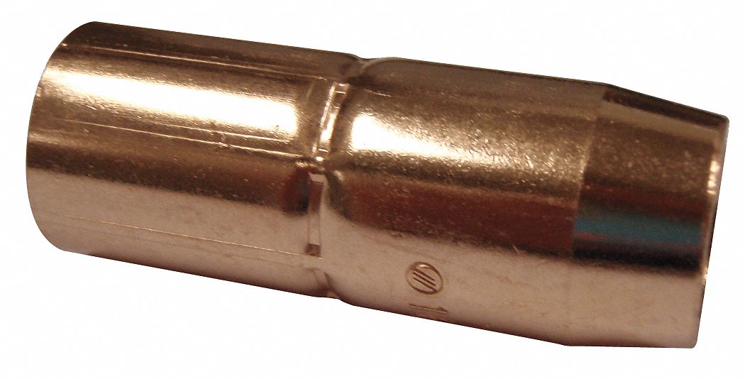 NOZZLE, M-SERIES, ⅝ IN, CONICAL TIP, ⅛ IN STICK-OUT, COPPER