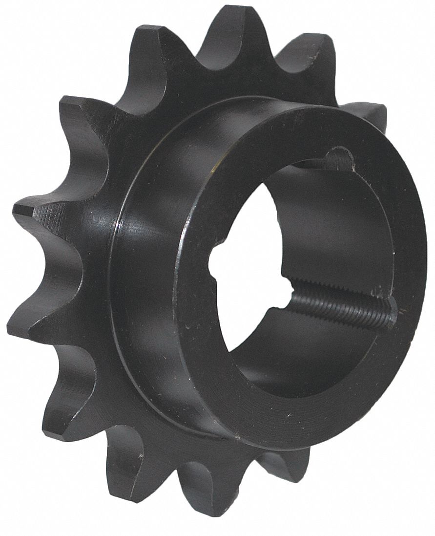 Sprocket: For 40 Chain, 18 Teeth, 2.879 in Pitch Dia, 3.135 in Outside Dia, Steel