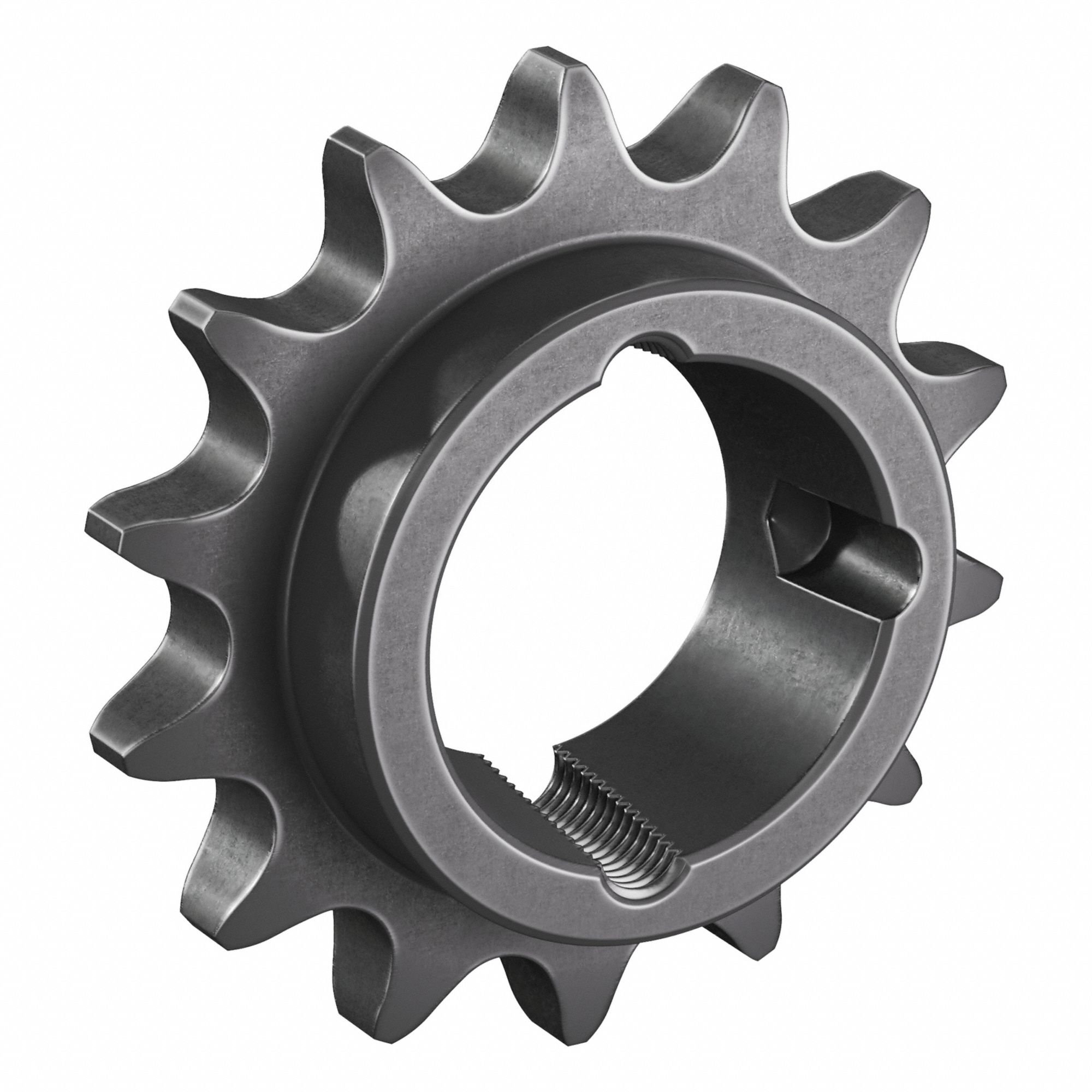 Sprocket: For 60 Chain, 14 Teeth, 3.371 in Pitch Dia, 3.736 in Outside Dia, Steel, ANSI