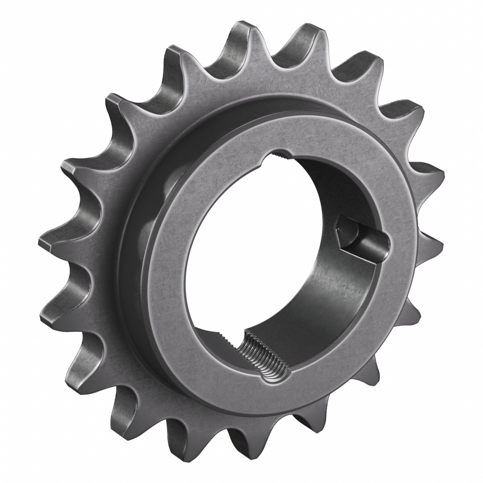 Sprocket: For 60 Chain, 18 Teeth, 4.319 in Pitch Dia, 4.704 in Outside Dia, Steel