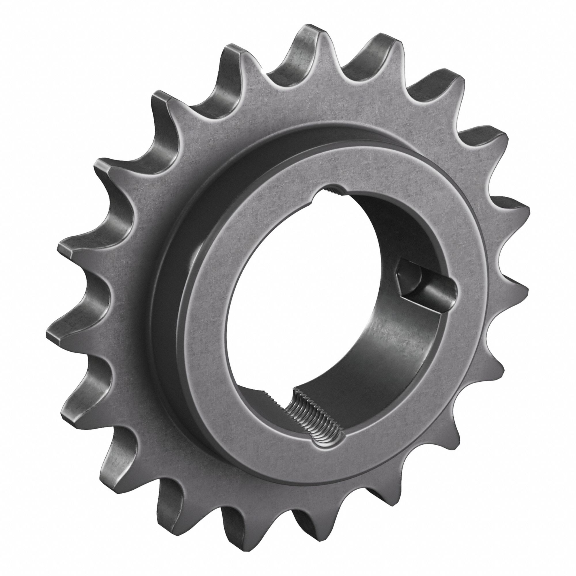 Sprocket: For 60 Chain, 19 Teeth, 4.557 in Pitch Dia, 4.945 in Outside Dia, Steel, ANSI