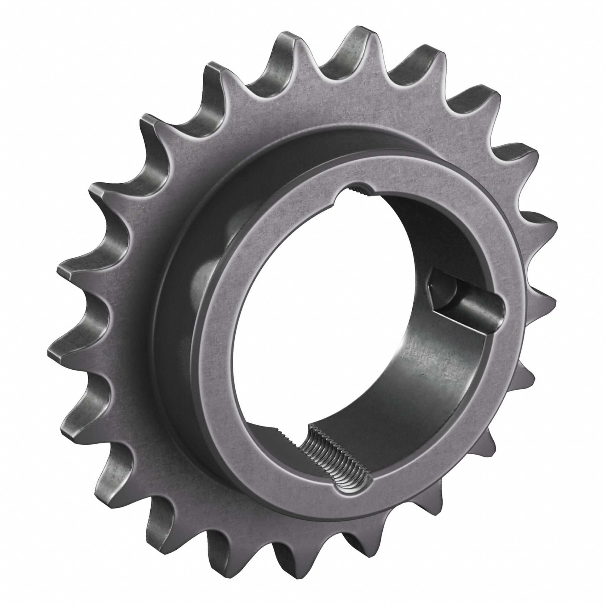 Sprocket: For 60 Chain, 21 Teeth, 5.033 in Pitch Dia, 5.426 in Outside Dia, Steel