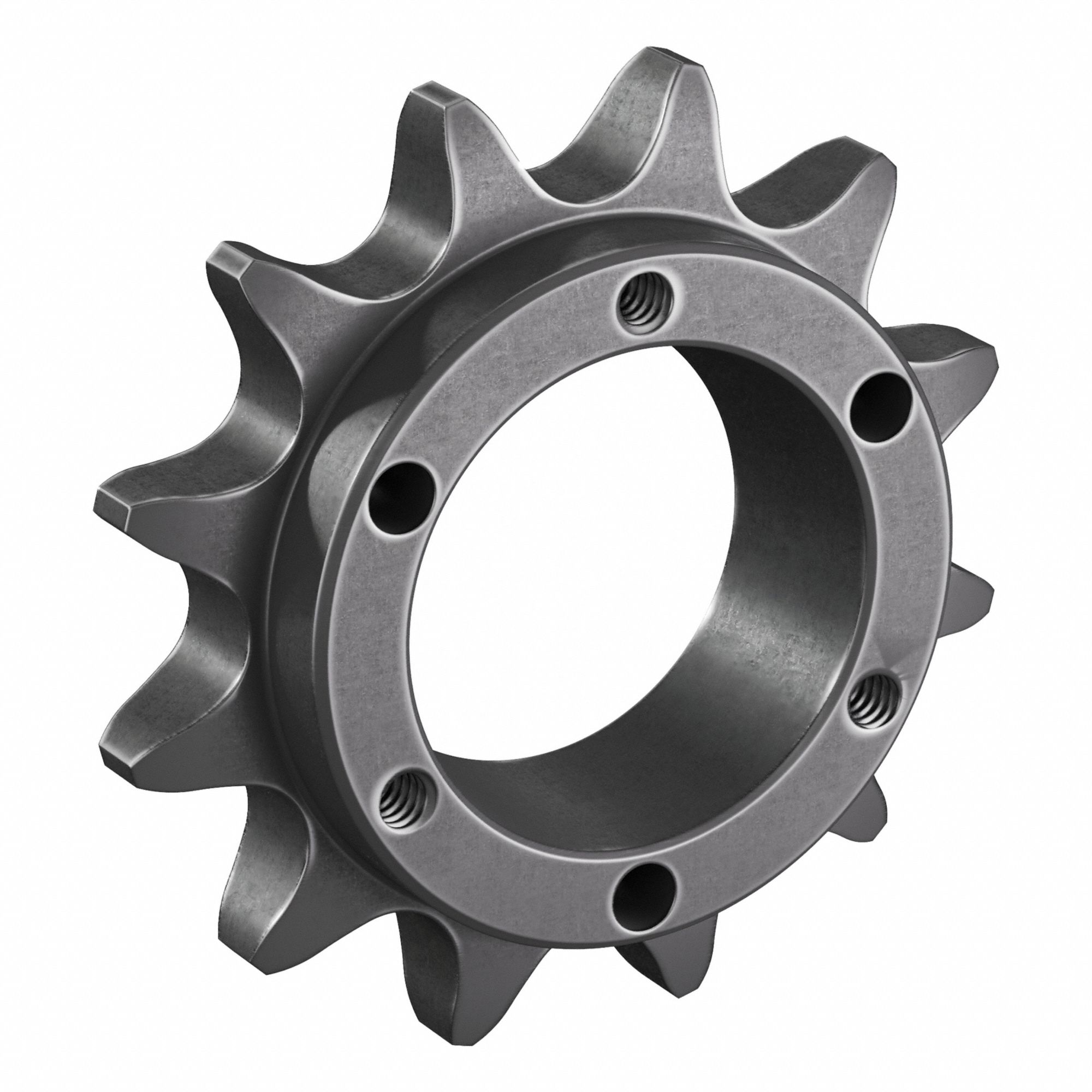 Sprocket: For 50 Chain, 12 Teeth, 2.415 in Pitch Dia, 2.71 in Outside Dia, Steel