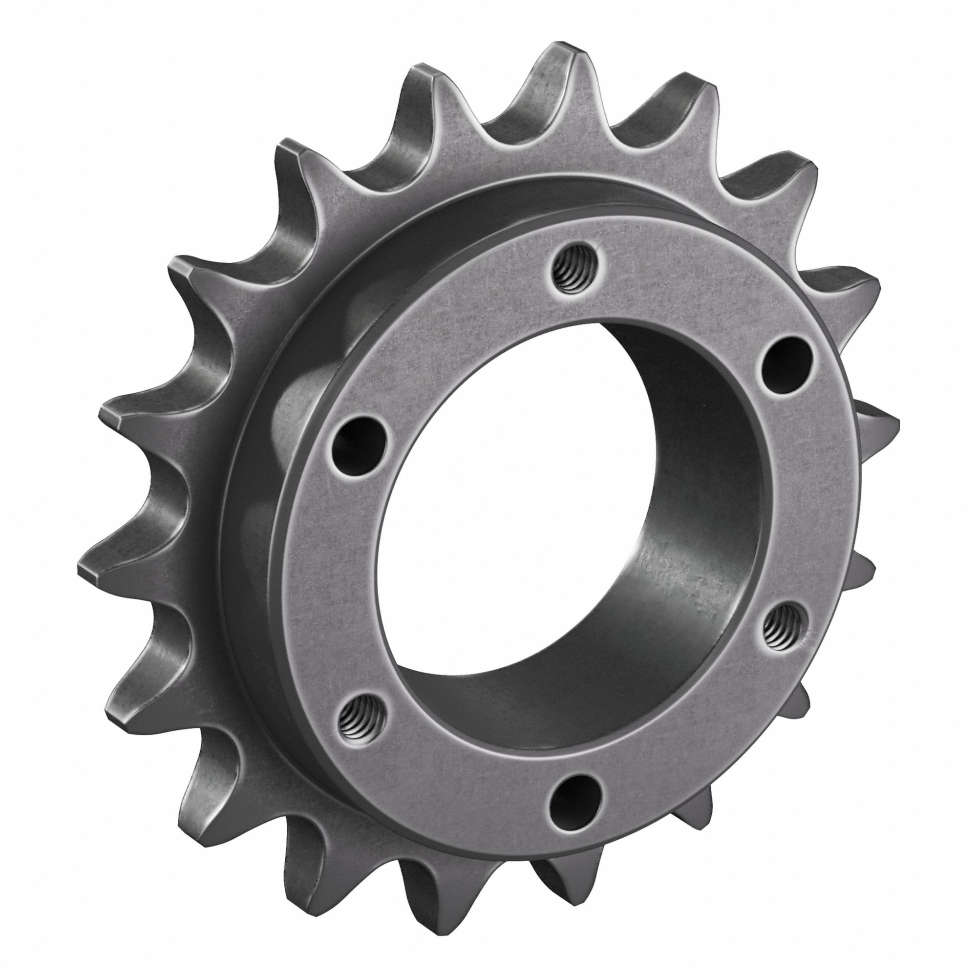 Sprocket: For 50 Chain, 18 Teeth, 3.599 in Pitch Dia, 3.92 in Outside Dia, Steel