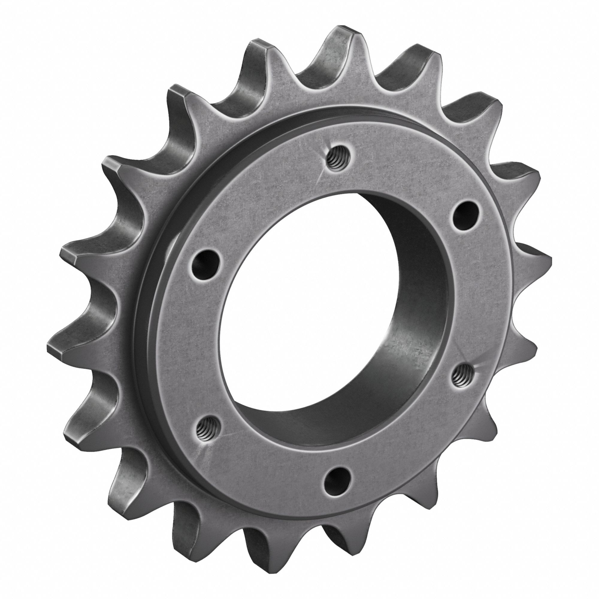 Sprocket: For 60 Chain, 18 Teeth, 4.319 in Pitch Dia, 4.7 in Outside Dia, Steel