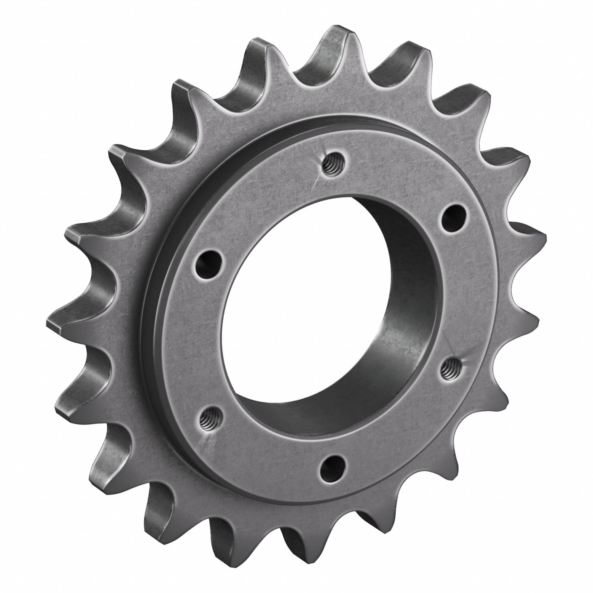 Sprocket: For 60 Chain, 19 Teeth, 4.557 in Pitch Dia, 4.95 in Outside Dia, Steel