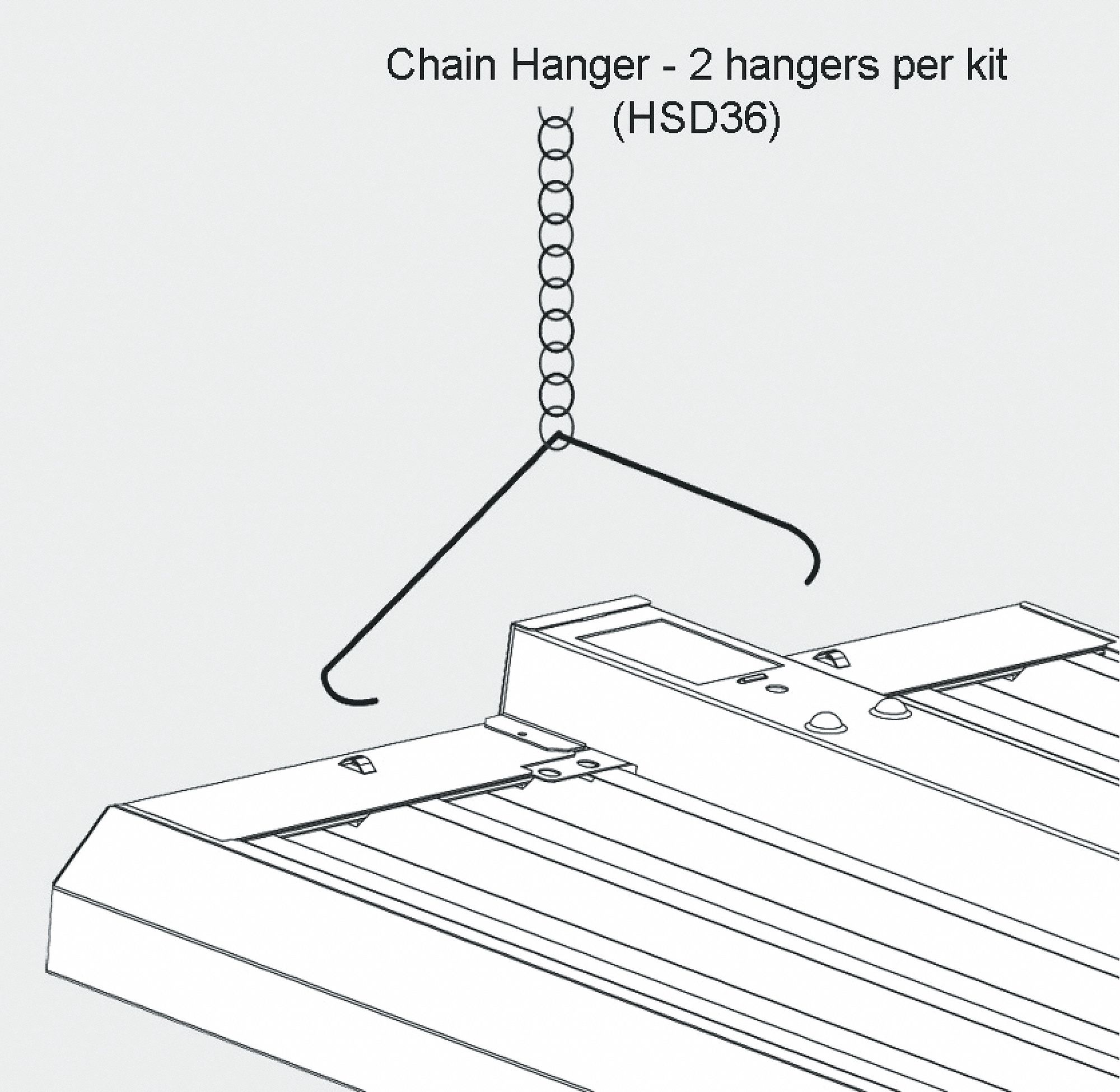 Chain Hanging Kit,  For Use With FAL Series, FSB Series,  Overall Width 1/6 in