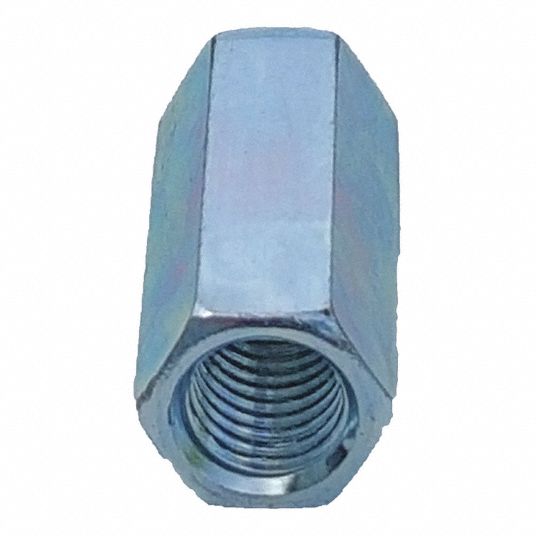 GRAINGER APPROVED Thread Rod Coupling, Steel, Electro Galvanized Finish, 1/2 in Thread Size, PK