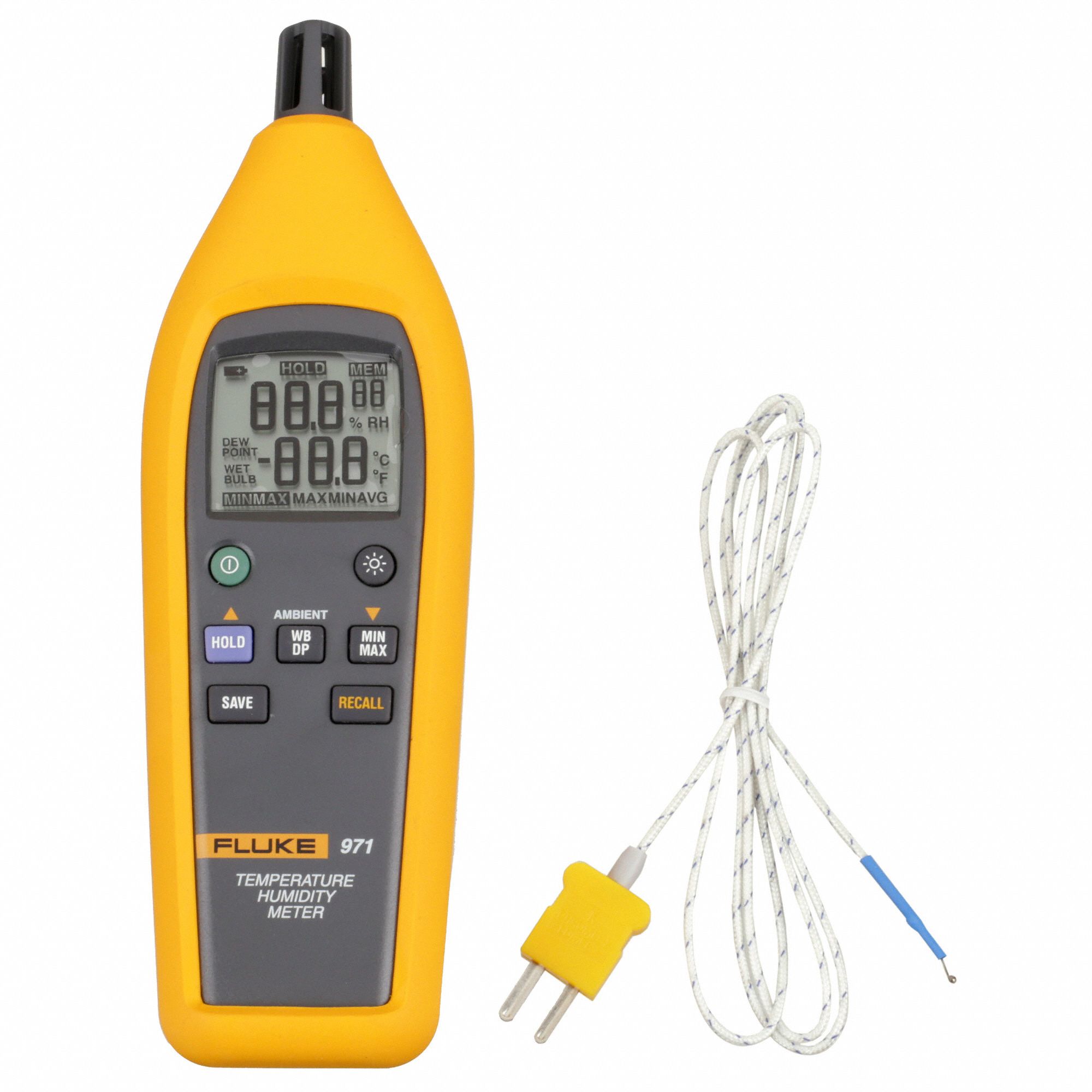 FLUKE Temperature Humidity Meter Onboard, Data Logging, 5 to 95