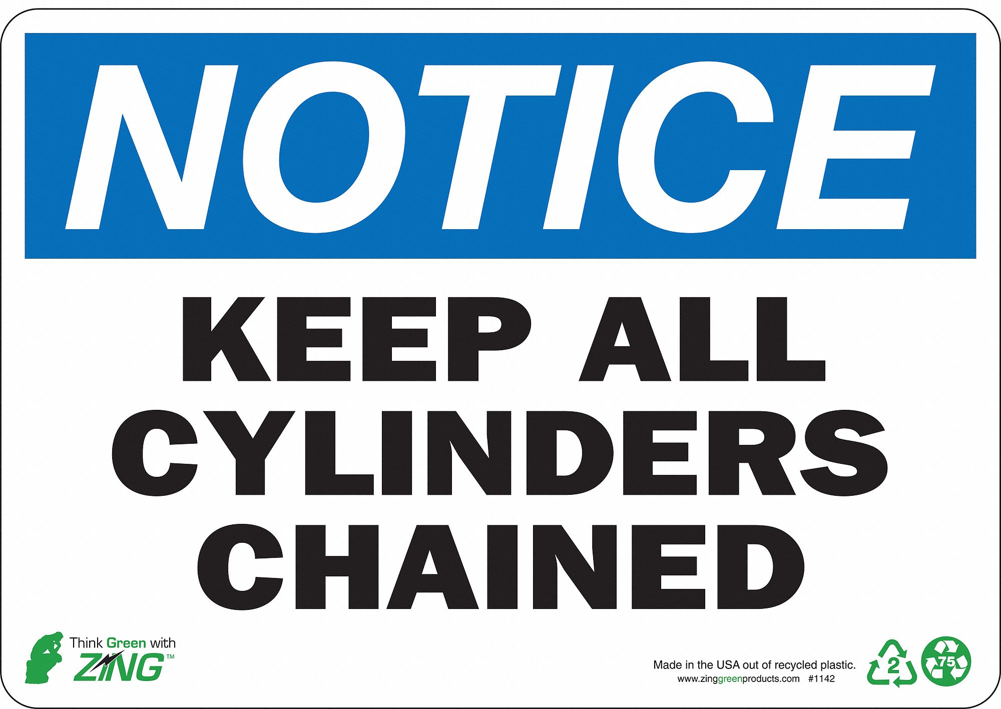 SIGN NOTICE CYLINDER 7X10 PL