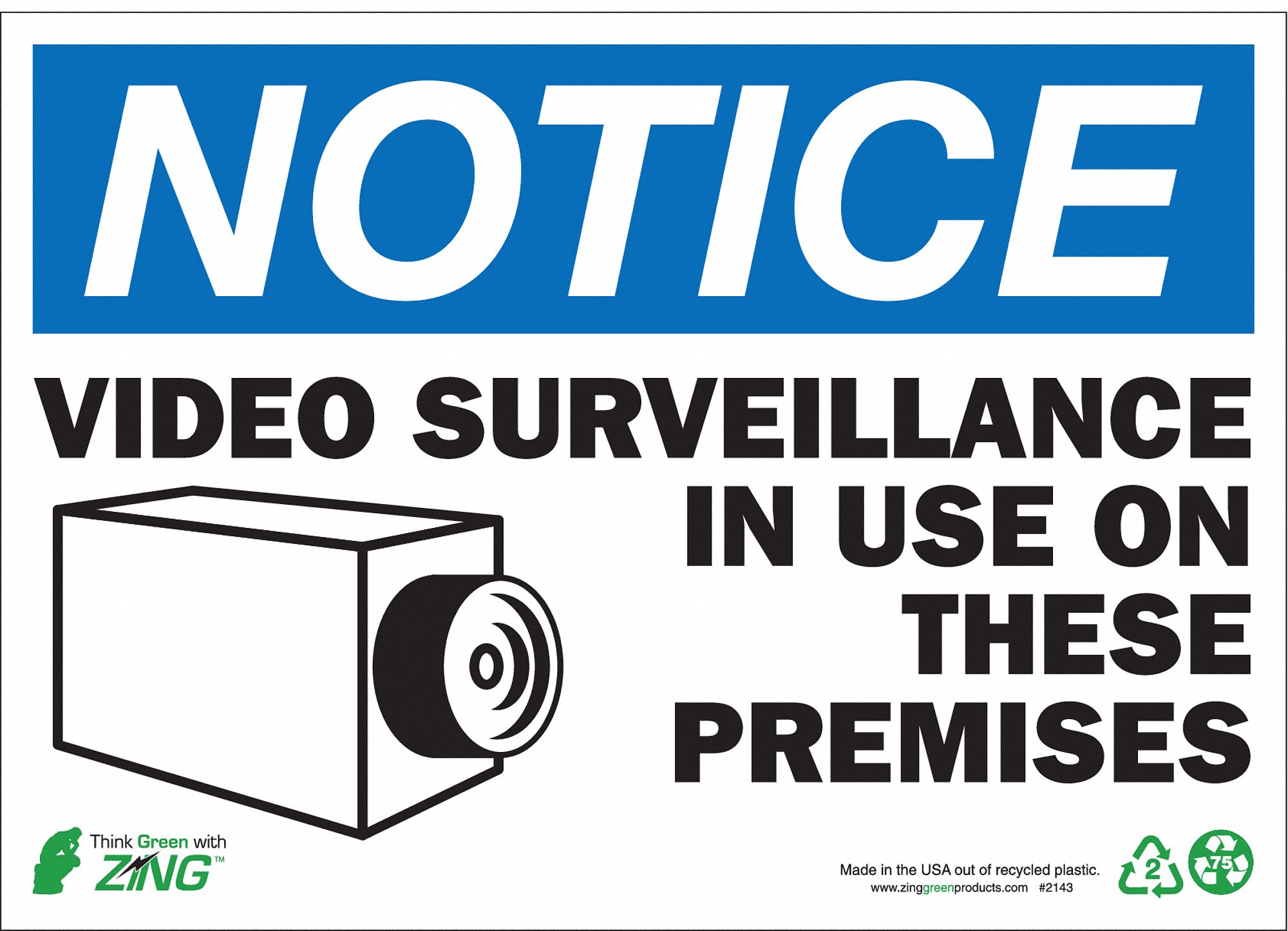 SIGN VIDEO SURVEILLANCE 10X14 ALUM