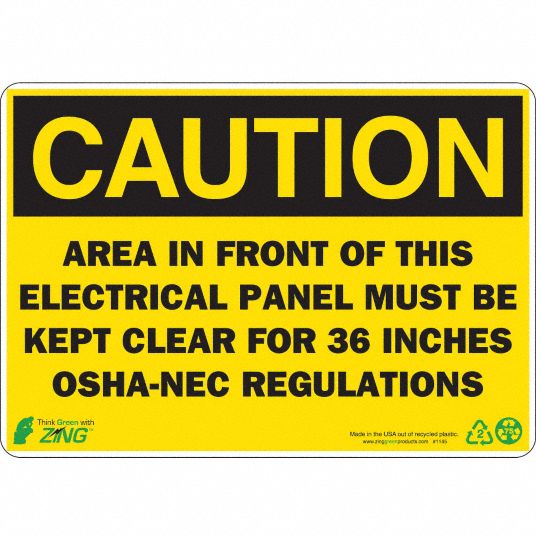 Plastic, Mounting Holes Sign Mounting, Caution Sign - 5YFV7|1145 - Grainger