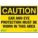CAUTION SIGN, PLASTIC, HOLE MOUNT, 10 X 14 IN, 0.065 IN THICK, EAR & EYE PROTECTION MUST BE WORN IN THIS AREA