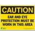 Caution: Ear and Eye Protection Must Be Worn In This Area Signs