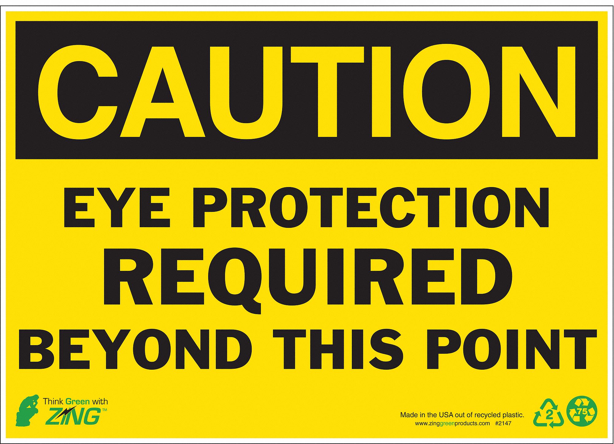 CAUTION SIGN, ALUMINUM, RECTANGLE, ENGLISH, 14 X 10 IN